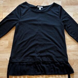 LC Lauren Conrad Black Textured Blouse Size Medium M